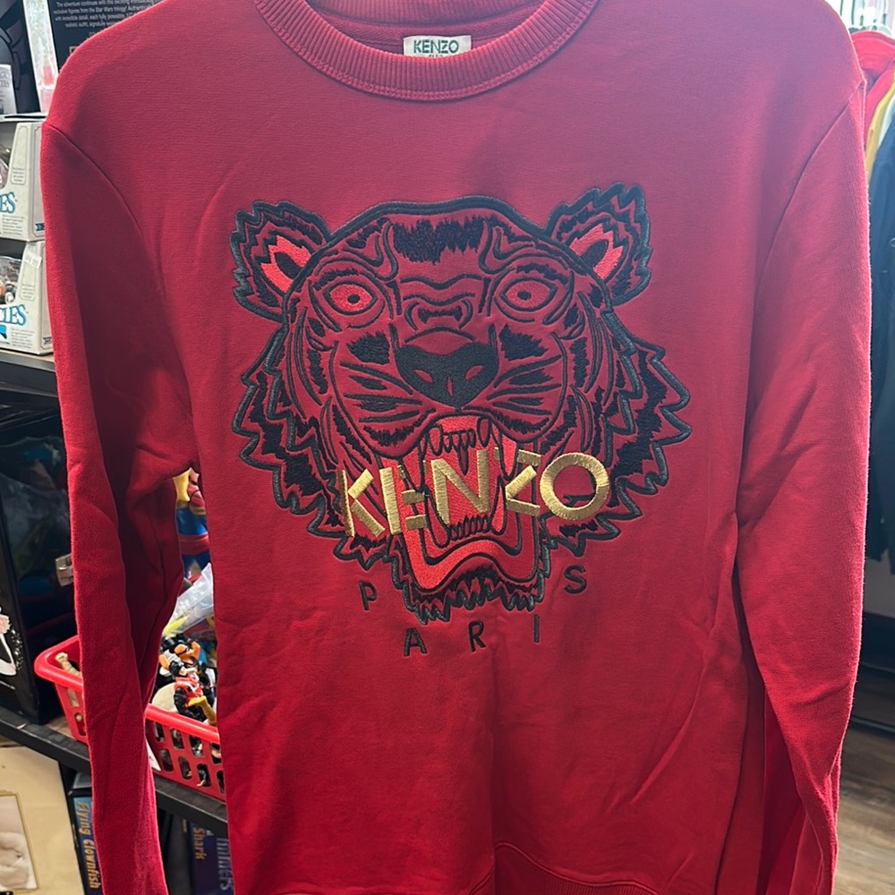 Kenzo Red Sweatshirt with Tiger Motif